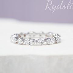 PT950 1.70ct オーダーメイドリング ラボグロウンダイヤモンド フルエタニティリング マーキスカット ラボダイヤ 華やかで上品な定番デザイン ダイヤエタニティ 普段使い プラチナ指輪 重ね付けにもおすすめ エレガントなリング  レディースダイヤリング
