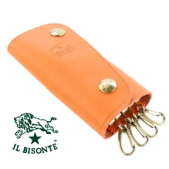 イルビゾンテ キーケース IL BISONTE 4連 キーリング キーホルダー C0799 P 166 ORANGE オレンジ レザー 本革 スマートキー ラージ SKH026