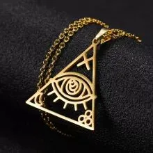 ネックレス ゴールド ピラミッド エジプト 目 ユニーク 神 オリエンタル 金色