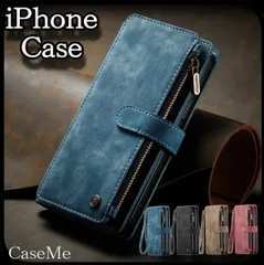 iPhone スマホケース 手帳型 レザー調 カード収納 小銭入れ アイフォン カバー 財布型 ストラップ 付き カードポケット付き 収納ポケット マグネット吸着 横置き スタンド機能 耐衝撃 ラップホール付きレトロ風 高級感 カラー ブルー 丈夫