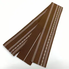 男物、角帯、博多織、茶色、綿、未仕立てR417