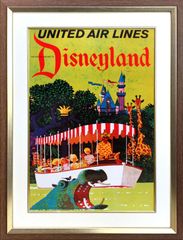 ディズニー「ディズニーランド/ユナイテッド エアラインズ」展示用フック付ポスター テーマパークポスター 発送目安10～15営業日