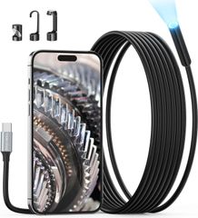 Teslong内視鏡カメラ iPhone 15対応 高輝度LED搭載スコープカメラ USB-C内視鏡検査カメラ 柔軟な防水スネークカメラ Androidフォン用のファイバースコープカメラ WiFi不要の工業用内視鏡 年末掃除の点検-10フィート