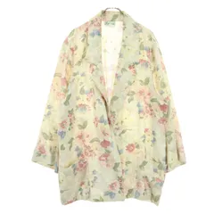 Joanna ジョアンナ 80s 90s オールド USA製 花柄 長袖 テーラードジャケット 20w ベージュ系 レディース 古着