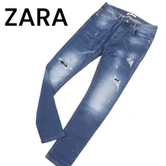 ZARA ザラ マン 【現行タグ】通年 ストレッチ ダメージ加工★ スキニー デニム パンツ ジーンズ Sz.34 メンズ