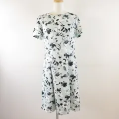 アリスバーリー Aylesbury ワンピース ひざ丈 半袖 花柄 緑 11 *T133