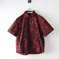 極美品 JPタグ クリスチャンディオール Christian Dior BEE刺繍入 ぼかしローズプリント シルク半袖シャツ 38//レッド【2400014638783】のサムネイル