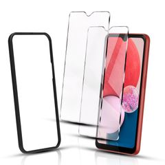 ガイド枠付き】Galaxy A23 5G ガラスフィルム galaxy a23 5g SCG18 用 液晶 保護 【2枚セット フィルム 国産旭硝子採用 ギャラクシーA23 SCG18 SC-56C 用 ガラスフィルム 強化ガラス 全面保護フィルム