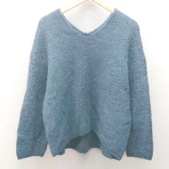 ◇ senceofplace センスオブプレイス Vネック 生地薄め 長袖 ニット サイズF ブルー レディース E  【1304210024788】