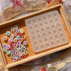 シリコンモールド　アルファベット　イニシャル　花形　パーツ　連結　封入　レジン