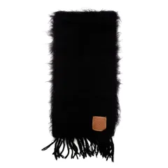 ロエベ LOEWE マフラー アナグラム ブラック モヘア ウール 黒 スカーフ ロゴ 7-3-168