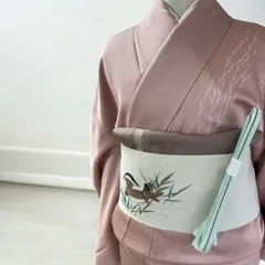 桜色系×繊細な草模様　訪問着　袷　【B】