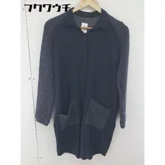 ◇ And A アンドエー 切替　 長袖 膝丈 シャツ ワンピース サイズ38 ネイビー　グレー レディース 【中古】 【1106080001025】