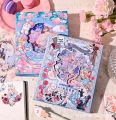 アリス シール　2　ステッカー　シール　女の子　箱入り　クリア　PET 　フレークシール　コラージュ　かわいい　おしゃれ