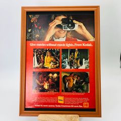 ビンテージ 広告　ポスター 　『 コダックフィルム 』 1960's　※当時物　アメリカ 輸入雑貨　ヴィンテージ　フレーム付　　アドバタイジング レトロ　 .( AZ1081 )