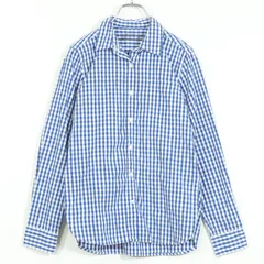 無印良品 ★長袖シャツ　ギンガムチェック　コットン素材　サイズＭ ブルー系　k2940