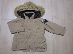 ダブルB double-b ミキハウス miki house 子供服 男の子 90cm アウター ブルゾン ジャンパー ジャケット リバーシブルベスト 2点セット 3way ベージュ オレンジ 黒 秋 冬 ★3 キッズ ベビー ベビー服 【中古】 ボーイズ