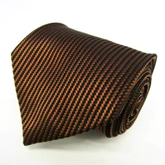 シャルル・ジョルダン ブランド ネクタイ シルク バーチカルストライプ PO メンズ ブラウン CHARLES JOURDAN 【中古】