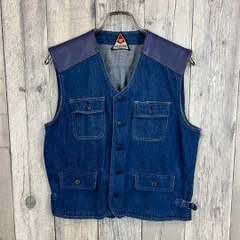 OLD MIZUNO 50s 60s ミズノ レザー デニム 切り替え ベスト