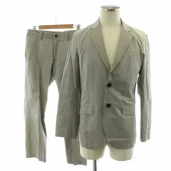 ピーエスポールスミス PS Paul Smith セットアップ 2点セット 上下 スラックスパンツ テーラードジャケット チェック シングル M L グレー 163350 /NQ