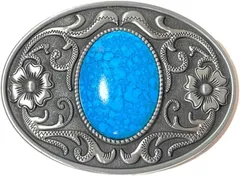 start.side スタートサイド ベルトバックル のみ メンズ レディース カジュアル ベルト幅 3.8cm アメリカンカウボーイ ターコイズ丸形唐草 銀シルバー(ターコイズ丸形唐草 銀シルバー)