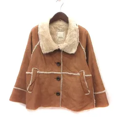 ルージュヴィフ Rouge vif コート ショート フェイクムートン 裏ボア ベージュ /MS ■MOのサムネイル