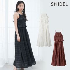 【新作10%OFF】【即納】 スナイデル SNIDEL ワンピース 25春夏 アメスリプリーツドッキングワンピース ロング丈 ノースリーブ キャミワンピ swfo254017