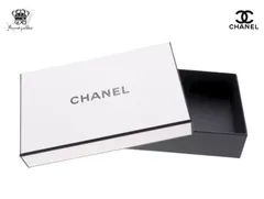 シャネル 空箱 ギフトボックス ラッピング 香水用 定番ボックス ホワイト×ブラック CHANEL【Used 開封品】