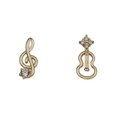 【新着商品】可愛い 人気 非對稱 音楽ピアス 楽器 ピアス ピアス 音楽 バイオリン 耳飾り 音符 レディース ト音記号 ジルコニア 925シルバー 金属アレルギー対応 Deelfel 両耳用 プレゼント 女性