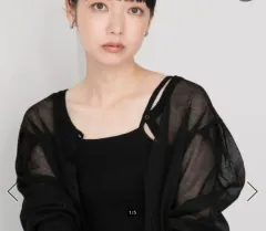 新品 日本 LOWRYS FARM 黒 紐 ノースリーブ