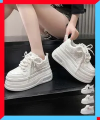 新品 厚底ボリュームスニーカー レディース 美脚 ホワイト プラットフォーム 低身長向け 【送料無料】