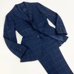 美品　リングジャケット　アンコン　ウィンドウチェックペン　ネイビー 美品 リングジャケット アンコン ウィンドウチェックペン