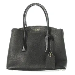 ケイトスペード KATE SPADE マルゴー ミディアム サッチェル ハンドバッグ 2way ショルダーバッグ レザー チャーム付き 黒 ブラック /CK10