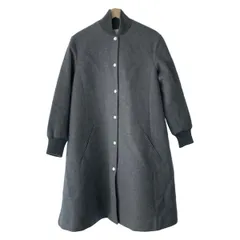 ☆美品☆ルシェルブルー アンゴラ混 ブルゾン フレア コート　ゆったり Aライン セール】 アンゴラウール デザインフード付スタンドステンカラー