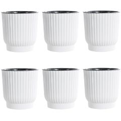 FJmark 給水プランター 自動給水 吸水 ロープ付き 2重構造 プランター 植木鉢 花鉢 プラスチック 6個セット (S)