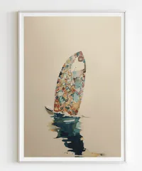 サーフィン 水彩画 アート27✖️24アクリル作品