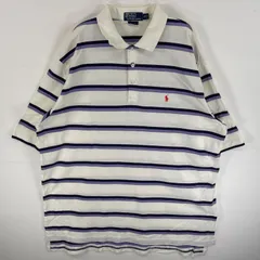 古着 90's/90年代 ポロバイラルフローレン Polo by Ralph Lauren 鹿の子 半袖 ポロシャツ ワンポイント ロゴ 刺繍 大きいサイズ GOLF  FIT XL  ホワイト系 マルチカラー メンズ