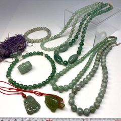 超美品 翡翠 ヒスイ パーツ 4点セット 壺 茶器 アンティーク 