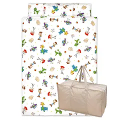 un doudou ディズニー お昼寝布団セット 8点セット 70×120cm トイ・ストーリー 白 綿100% 防水バッグ ネームタグ付 新品 全部洗える キッズ 子供 保育園 幼稚園 入園準備 雨の日も安心 通園バッグ 撥水バッグ OHF NZ1267