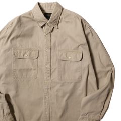 90's USA製 Jクルー J.CREW コットン ツイル シャツ (L) カーキ系 チノシャツ 巨人タグ 90年代 アメリカ製 旧タグ オールド アメリカ古着 USED ビンテージ ヴィンテージ