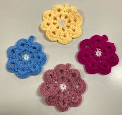 🌸手作りアクリルたわし　4点セット　happy00167