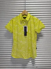 キャロウェイ◆レディース ゴルフウェア クールコア レタードプリント 半袖ポロシャツ イエローグリーン