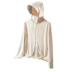 ☆ ベージュ×メンズ ☆ XLサイズ ☆ パーカー長袖 ラッシュガード UVカット パーカー 長袖 ラッシュガード レディース ファスナー アウター メッシュ 通気性 冷感素材 紫外線対策 指穴 つば サンバイザー 体型カバー 薄手 紫外線カット 日焼け防止