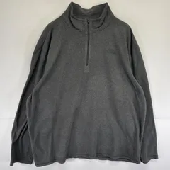 古着 ザ・ノースフェイス THE NORTH FACE ハーフジップフリーストレーナー ワンポイントロゴ刺繍 大きいサイズ アウトドア XXL  グレー系 メンズ