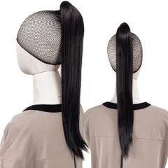 Luce brillare ポニテールウィッグ クリップ ストレート エクステ レディース ウィッグ グラデーション ハイライト ロング 短い 30cm 40cm 50cm 60cm 耐熱 子供 キッズ 髪飾り カラフル  [ナチュラルブラウン] [50cm]