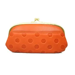 がま口財布 長財布 本革 牛革 日本製 国産 ドット 水玉 がま口長財布 がま口サイフ グリーン オレンジ キャメル ブラウン 小銭入れ さいふ サイフ 女性 レディース かわいい おしゃれ 人気 おすすめ 送料無料  母の日  【QSM-100】【P10】