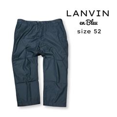 LANVIN en Blue ランバンオンブルー クロップドパンツ 7分丈 ストレート ボトムス 無地 ダークネイビー size 52 メンズ