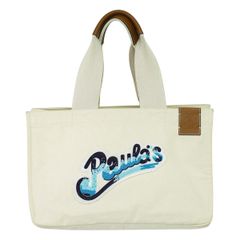 本物 ロエベ LOEWE × パウラズ イビザ Paula's Ibiza ロゴ トートバッグ ハンドバッグ キャンバス アイボリー バッグ 中古 【フォロー割】