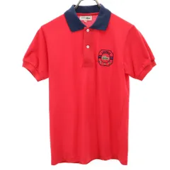 シュミーズラコステ 半袖 ポロシャツ 2 赤 CHEMISE LACOSTE 鹿の子地 メンズ 古着 【240403】 メール便可