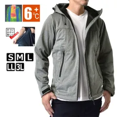 マウンテンパーカー 《B03杢グレー》 新品 未使用 春 秋 +6℃ 防風 透湿 保温 三層構造素材 ストレッチ裏フリース フルジップパーカー【A5L】 ファッション メンズ ジャケット アウター